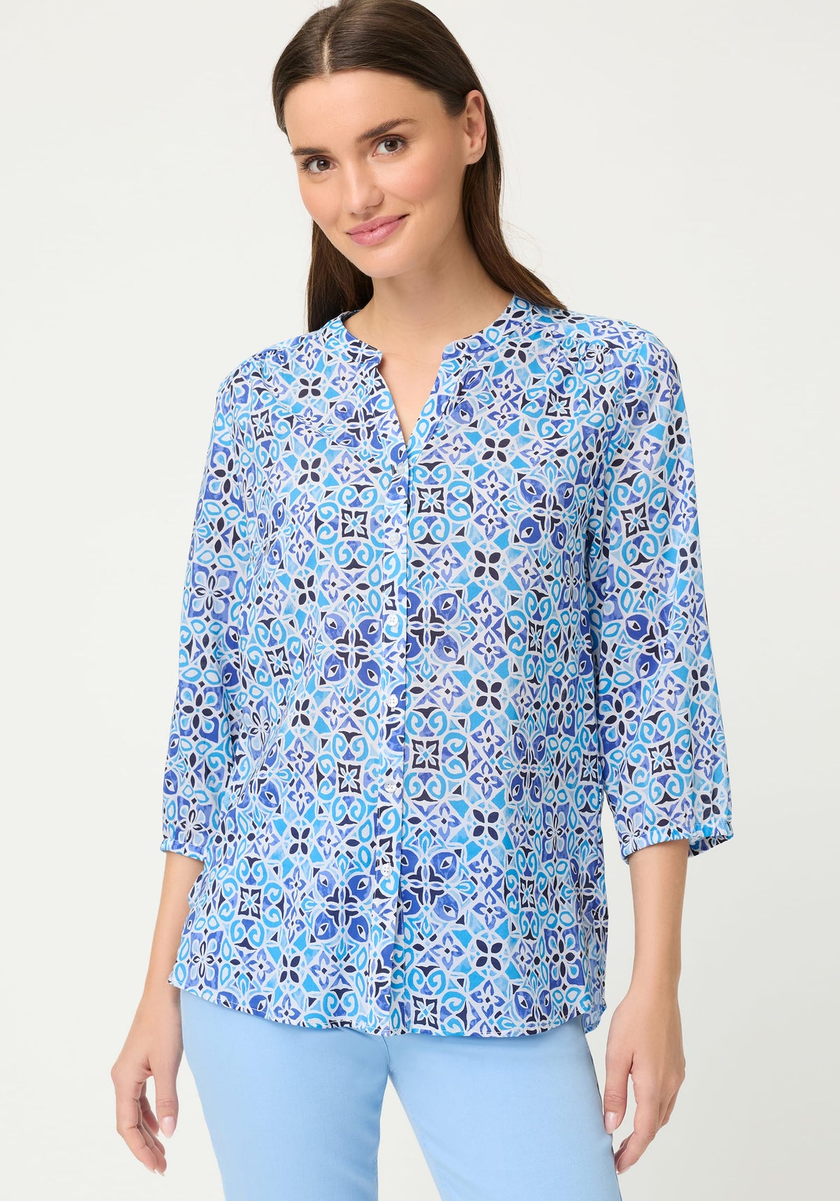 Panneaux Tile Print Tunic Shirt