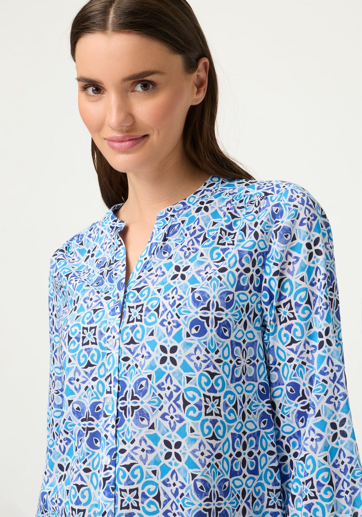 Panneaux Tile Print Tunic Shirt