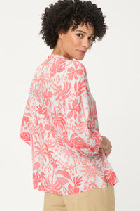 Chemise-tunique à imprimé botanique décoratif