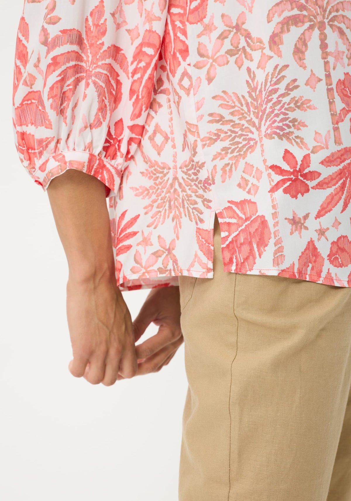 Chemise-tunique à imprimé botanique décoratif