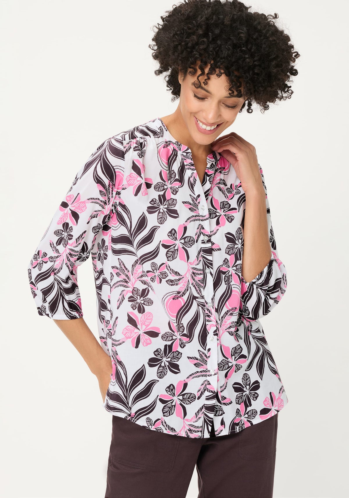 Chemise tunique à fleurs sauvages