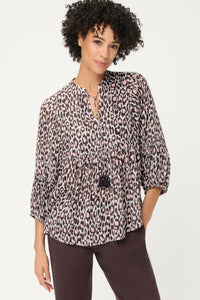 Blouse tunique à imprimé léopard