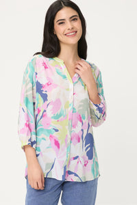 Chemise tunique à motifs floraux
