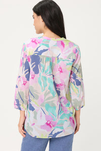Chemise tunique à motifs floraux