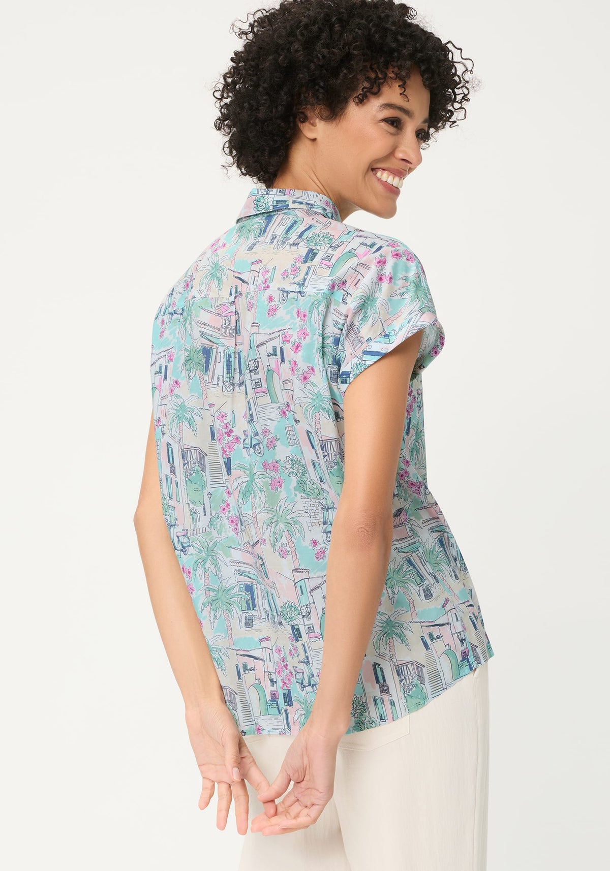 Chemise à imprimé « Villa italienne »