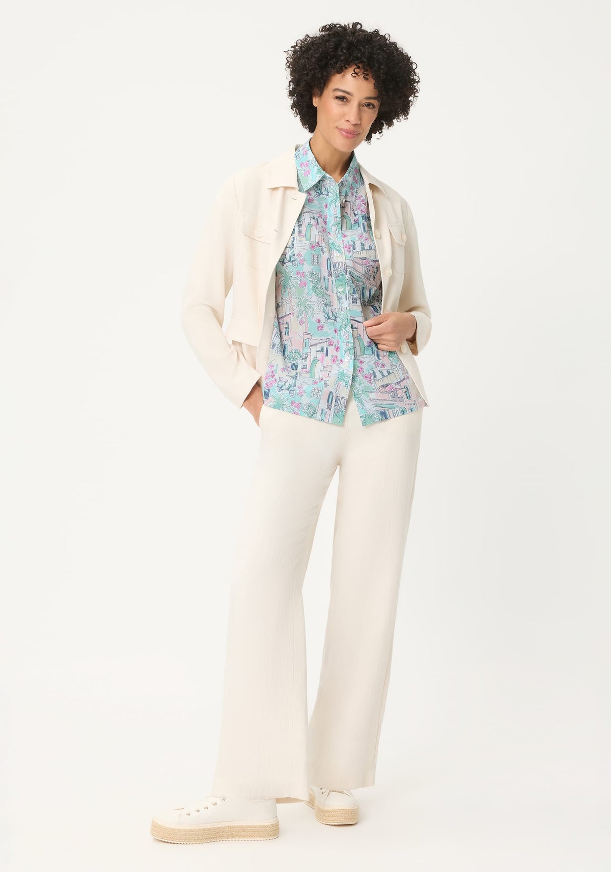 Chemise à imprimé « Villa italienne »