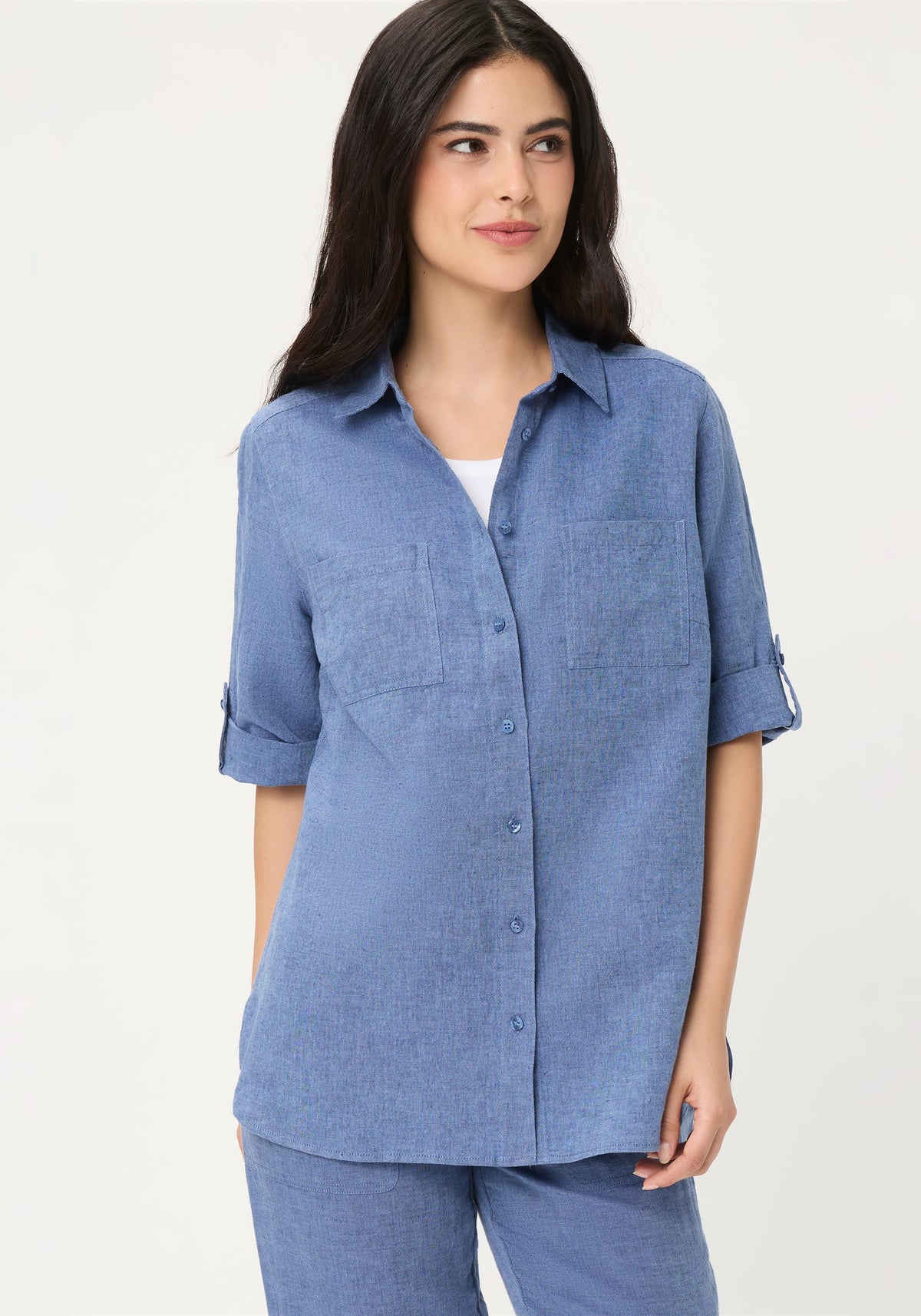 Chemise en lin et coton