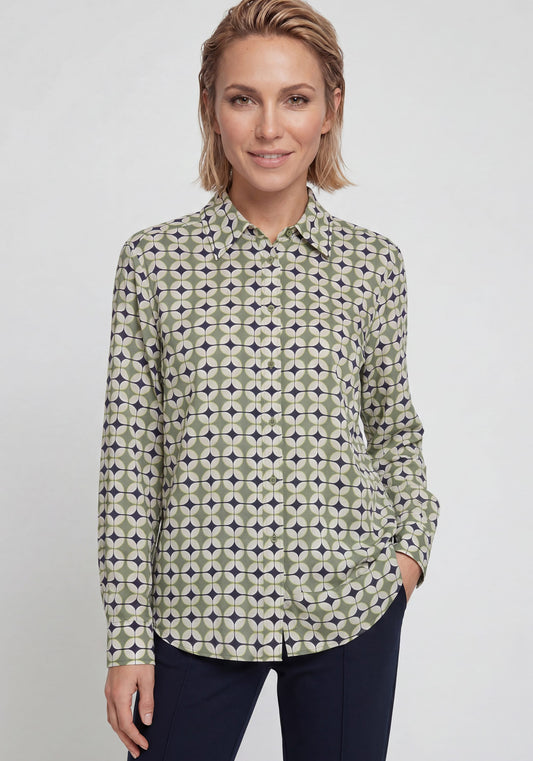 Chemise à imprimé géométrique rétro