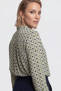 Chemise à imprimé géométrique rétro
