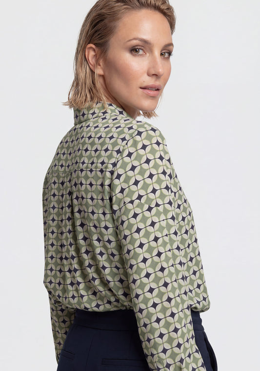 Chemise à imprimé géométrique rétro