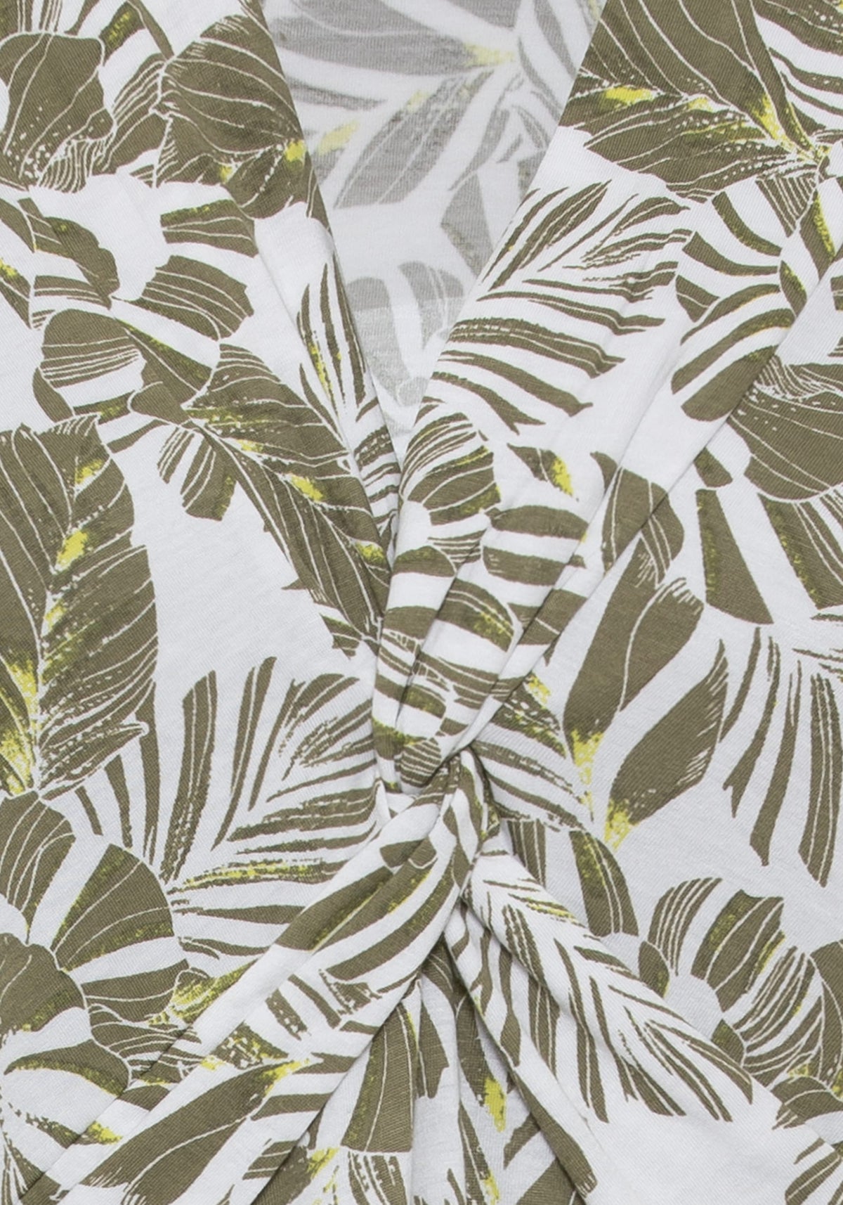 Cotton Blend Palm Print Midi Dress containing TENCEL™ Modal