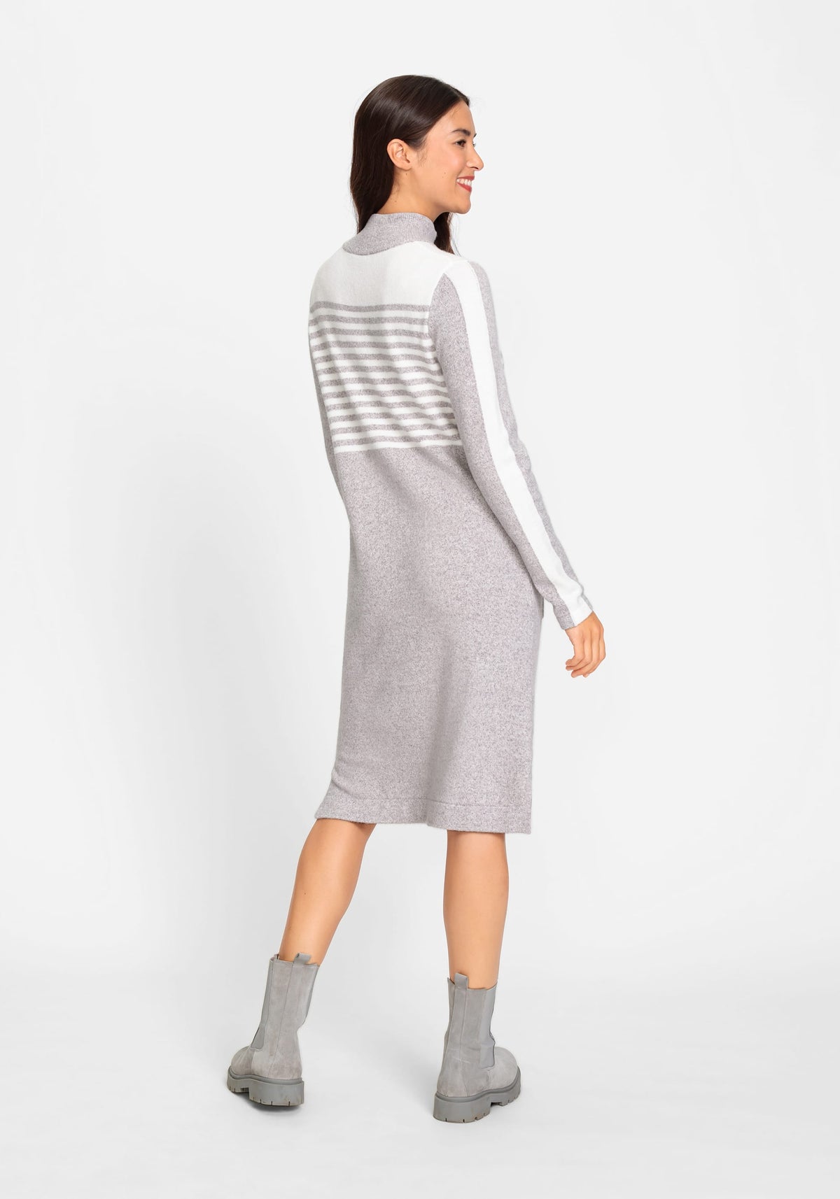 Long Sleeve 1/4 Zip Mock Neck Sweater Dress