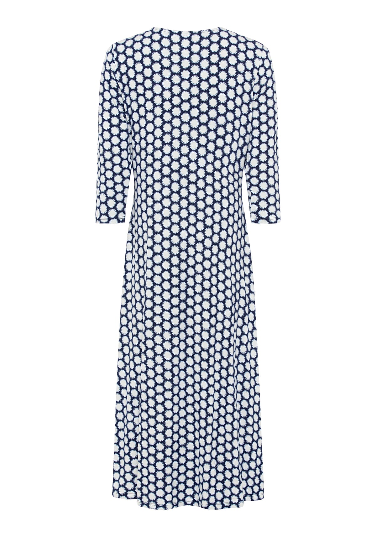3/4 Sleeve A-Line Dot Print Midi Dress containing TENCEL™ Modal