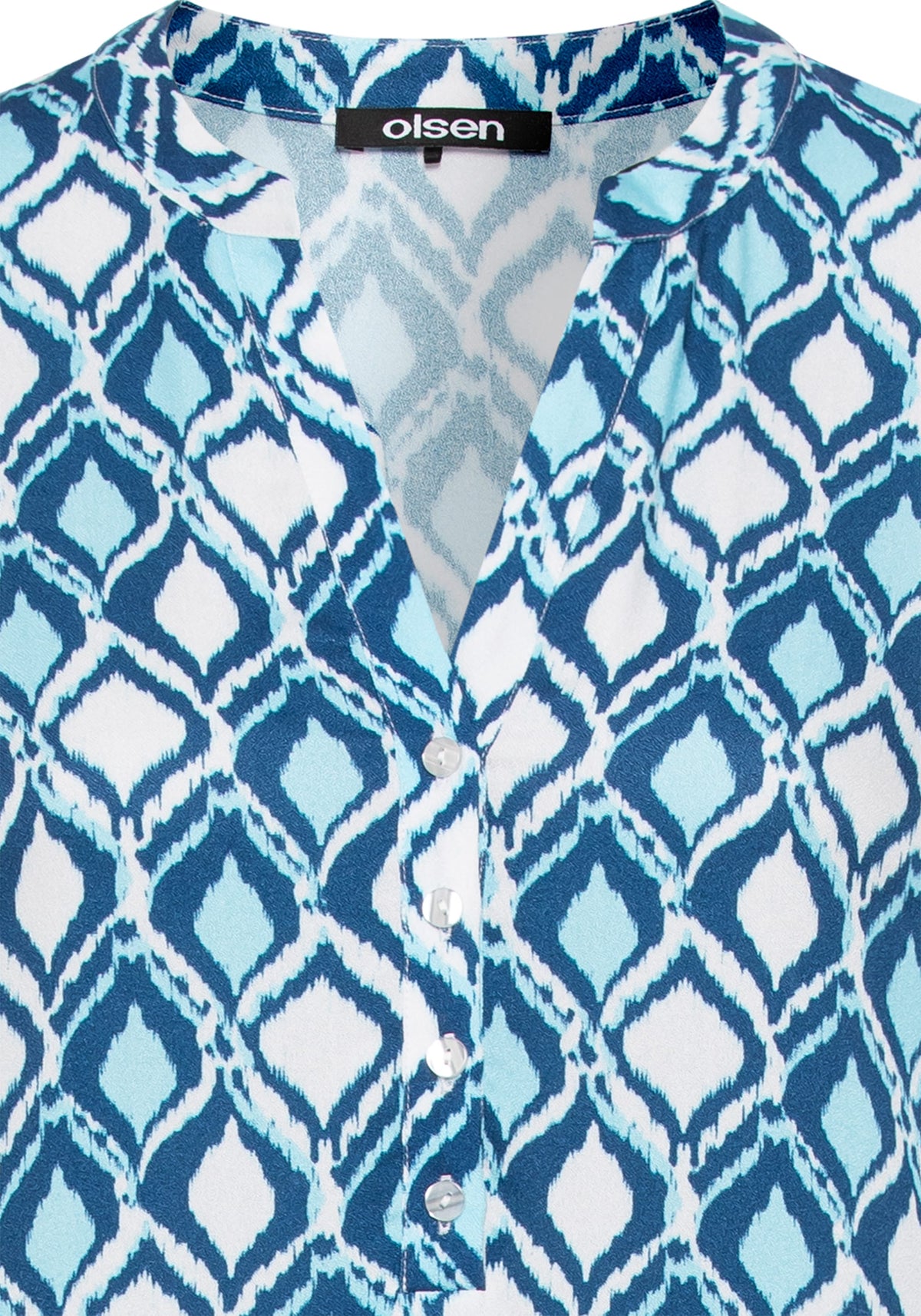 3/4 Sleeve Ikat Print Maxi Dress