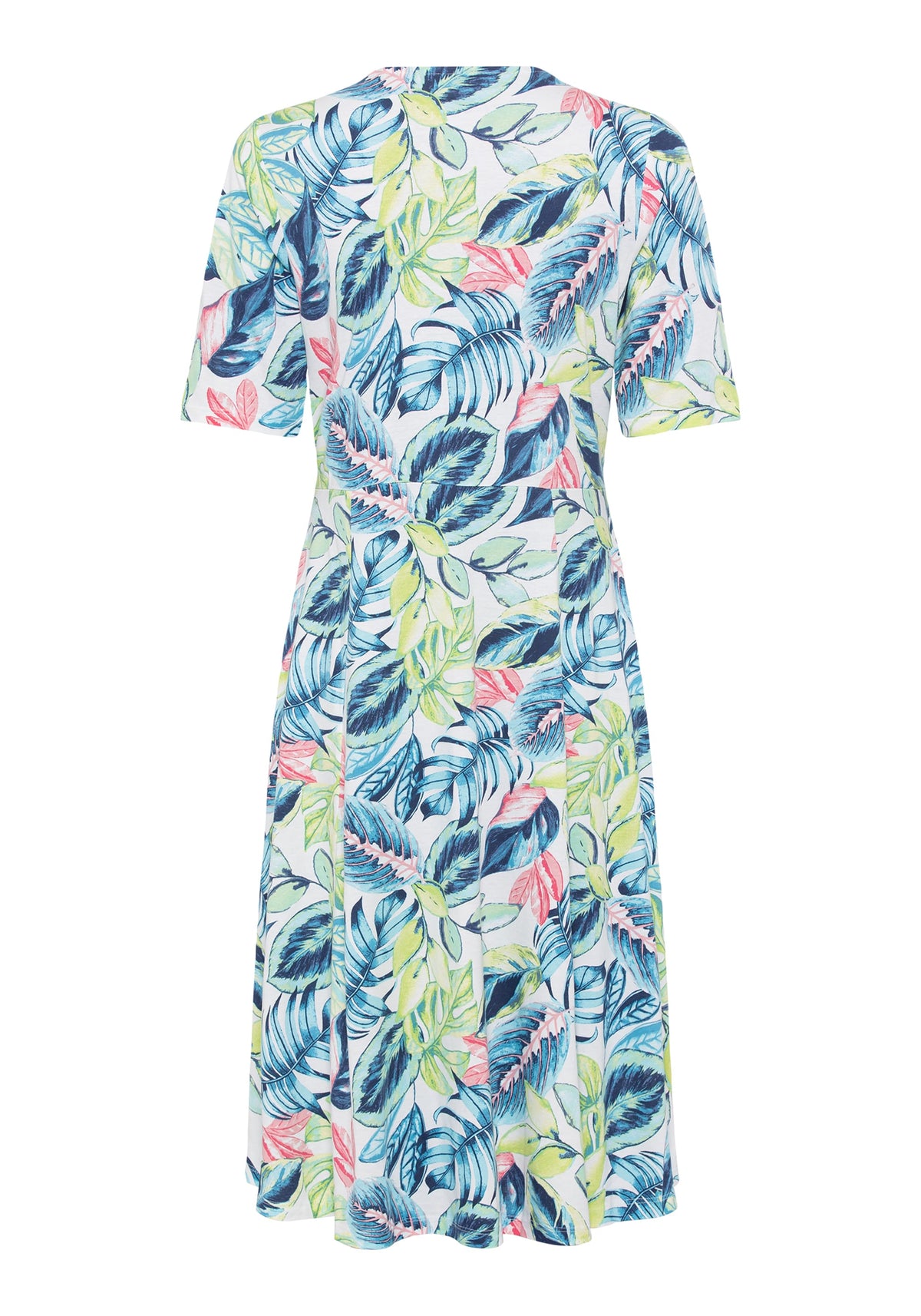 Short Sleeve Tropic Print A-Line Dress containing TENCEL™ Modal