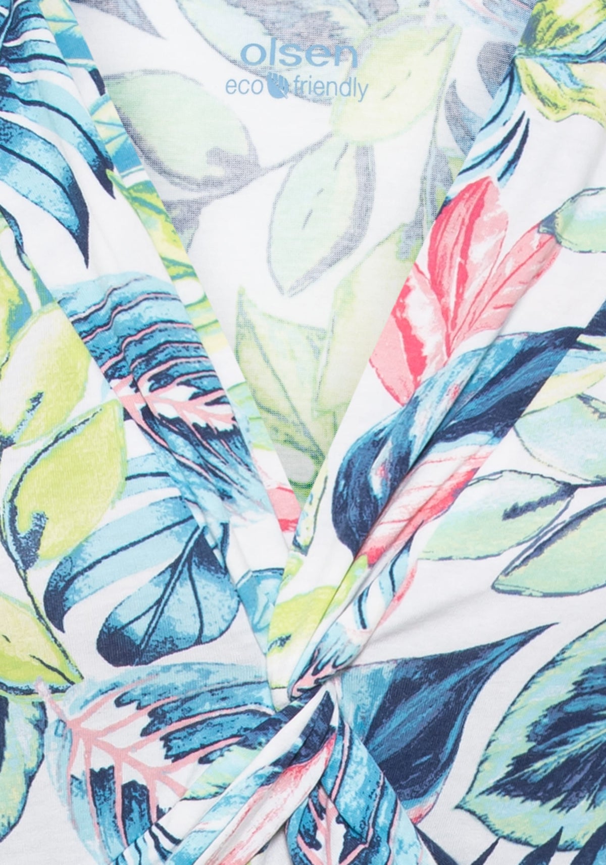 Short Sleeve Tropic Print A-Line Dress containing TENCEL™ Modal