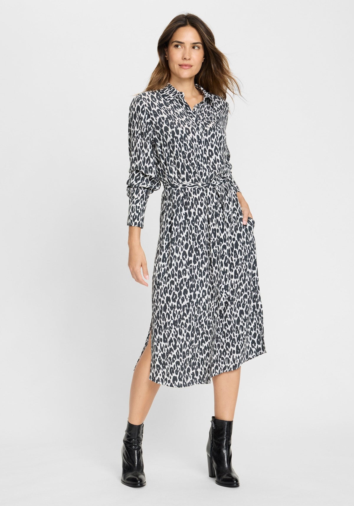 Leopard Print Shirt Dress