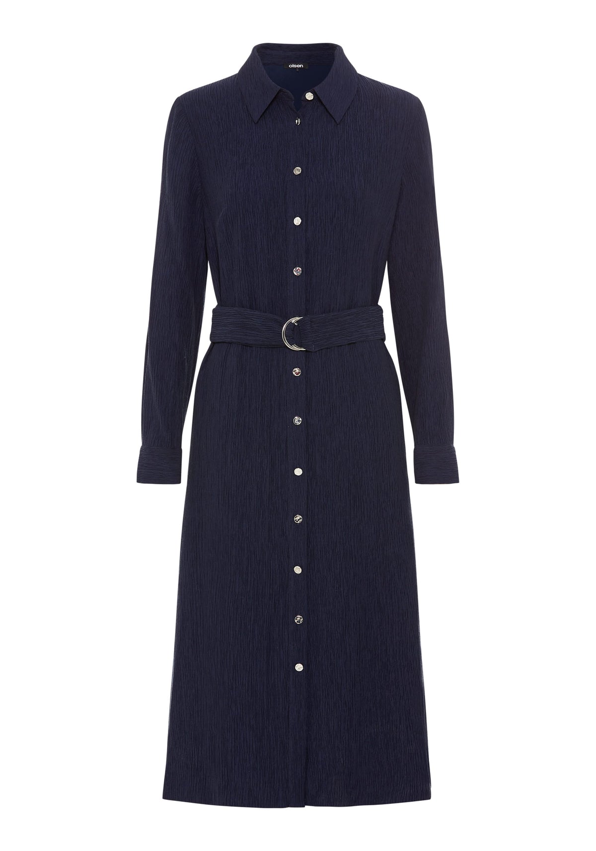 Crinkle A-Line Shirt Dress
