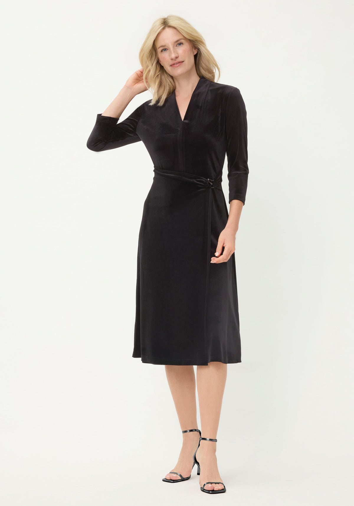 Faux Wrap Velvet Dress