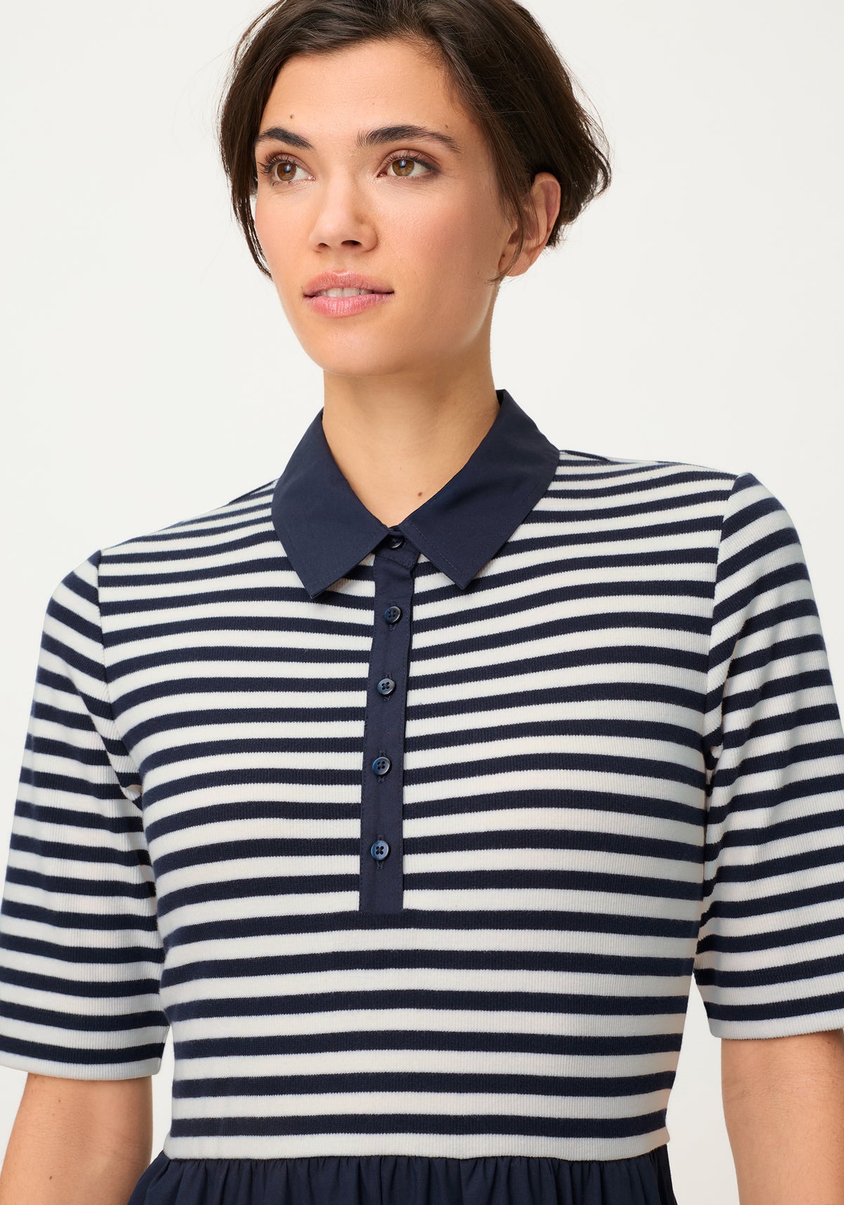 Robe polo en matières mixtes