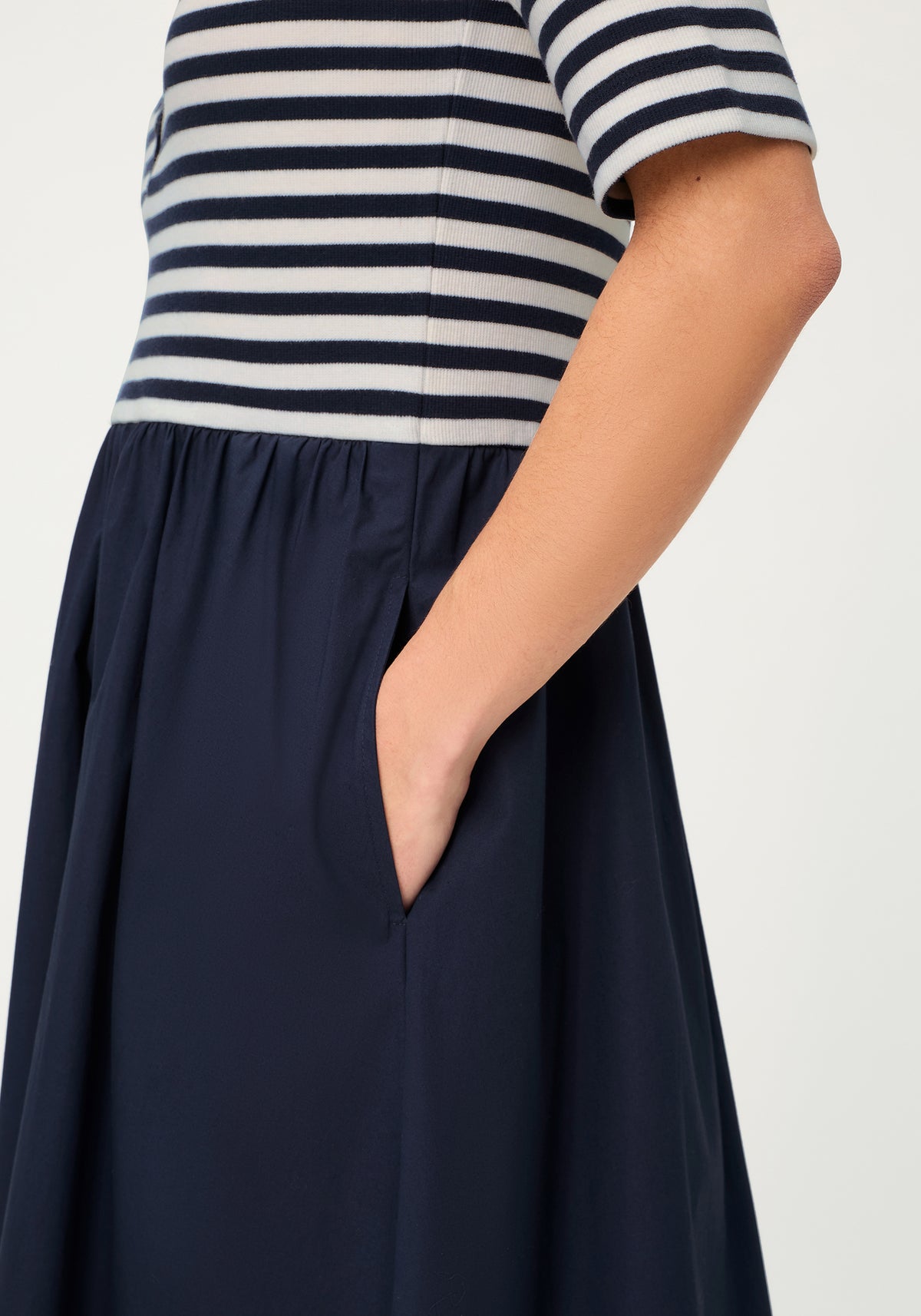 Robe polo en matières mixtes