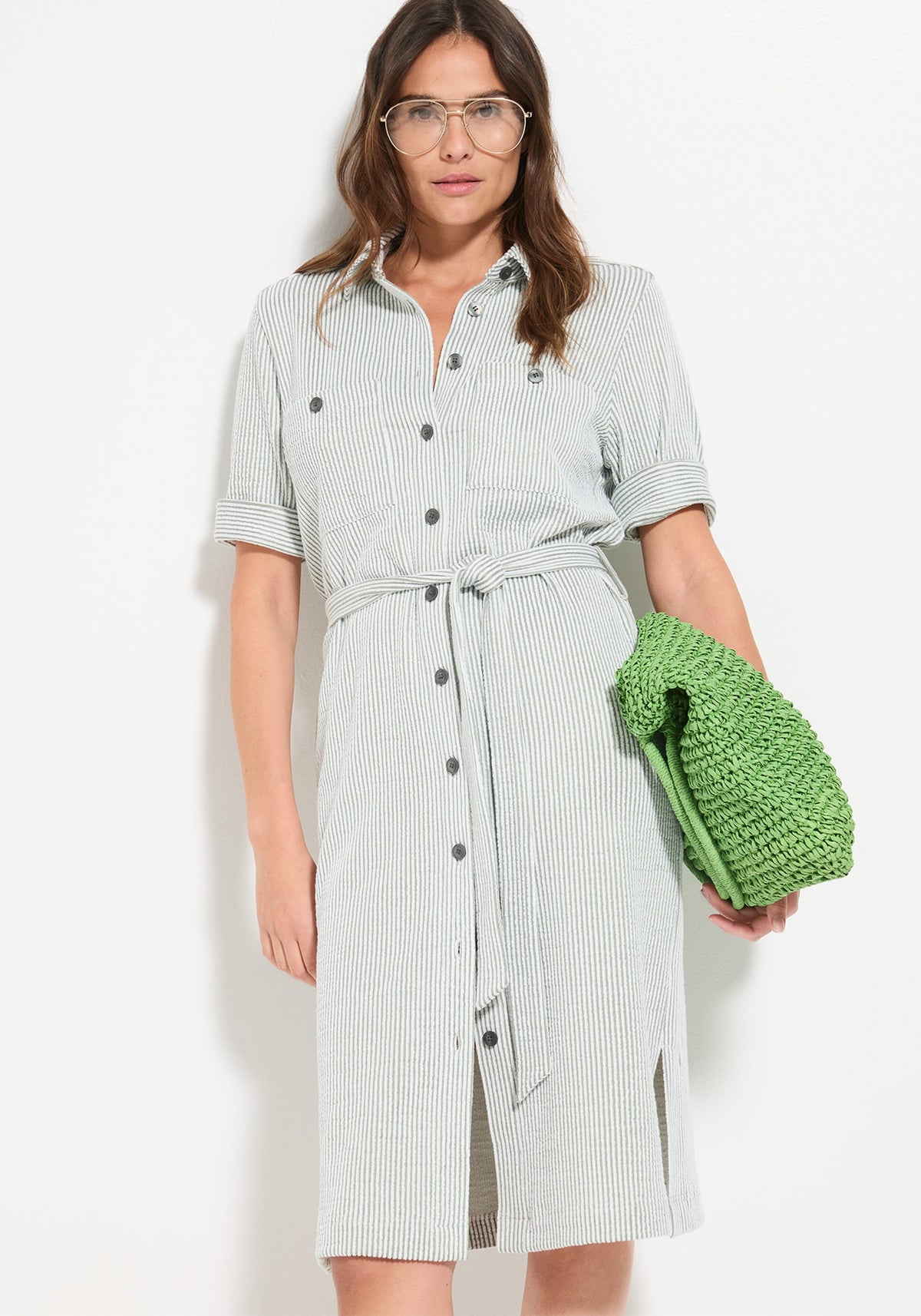 Seersucker Shirt Dress Seersucker Shirt Dress
