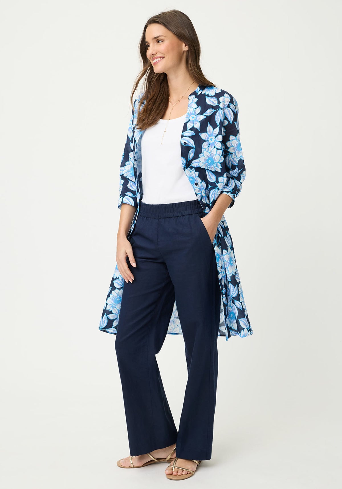 Floral Tunic Shirt Dress