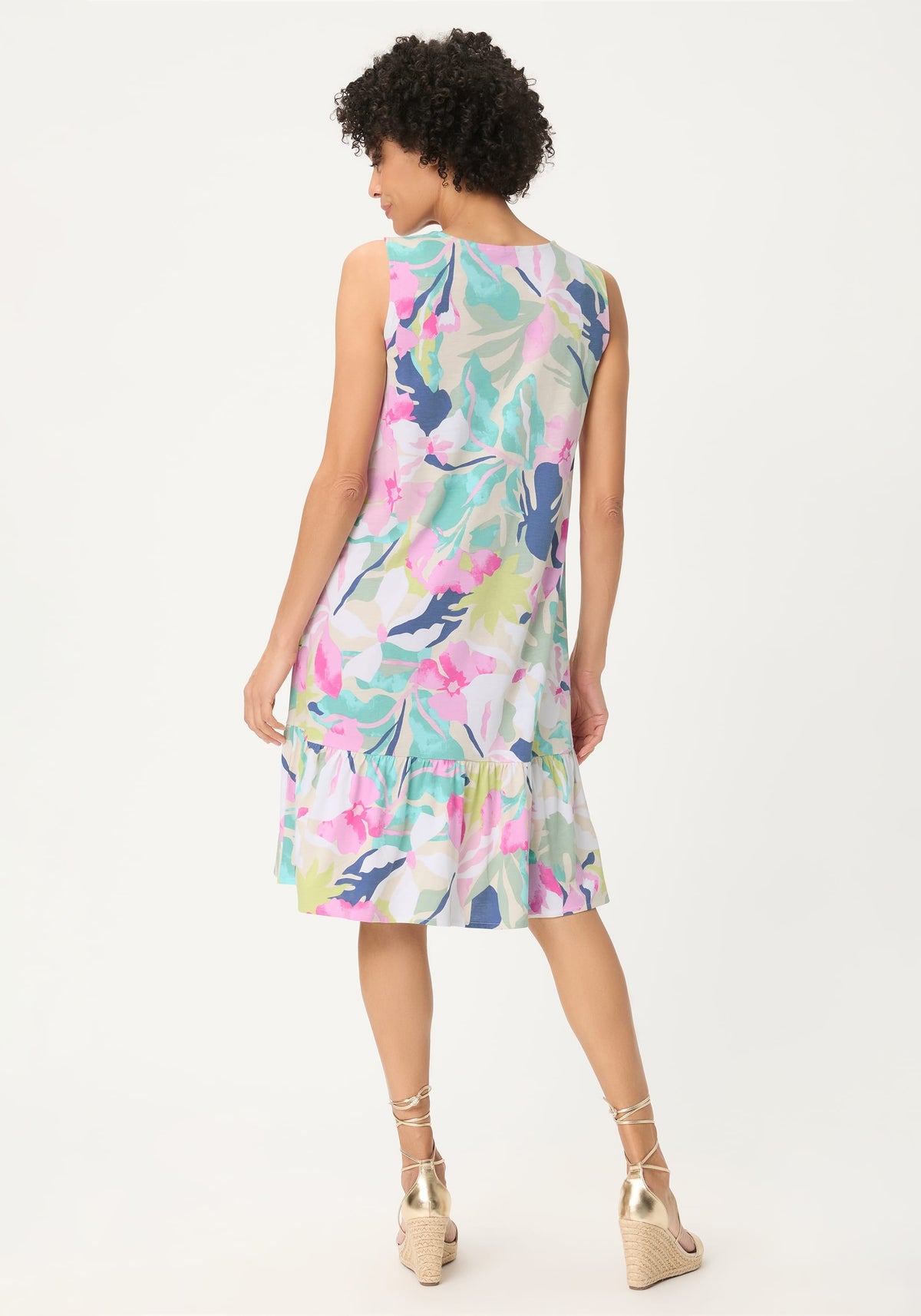 Robe sans manches à motifs floraux