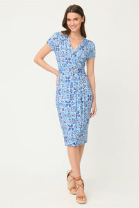 Ornamental Faux Wrap Dress