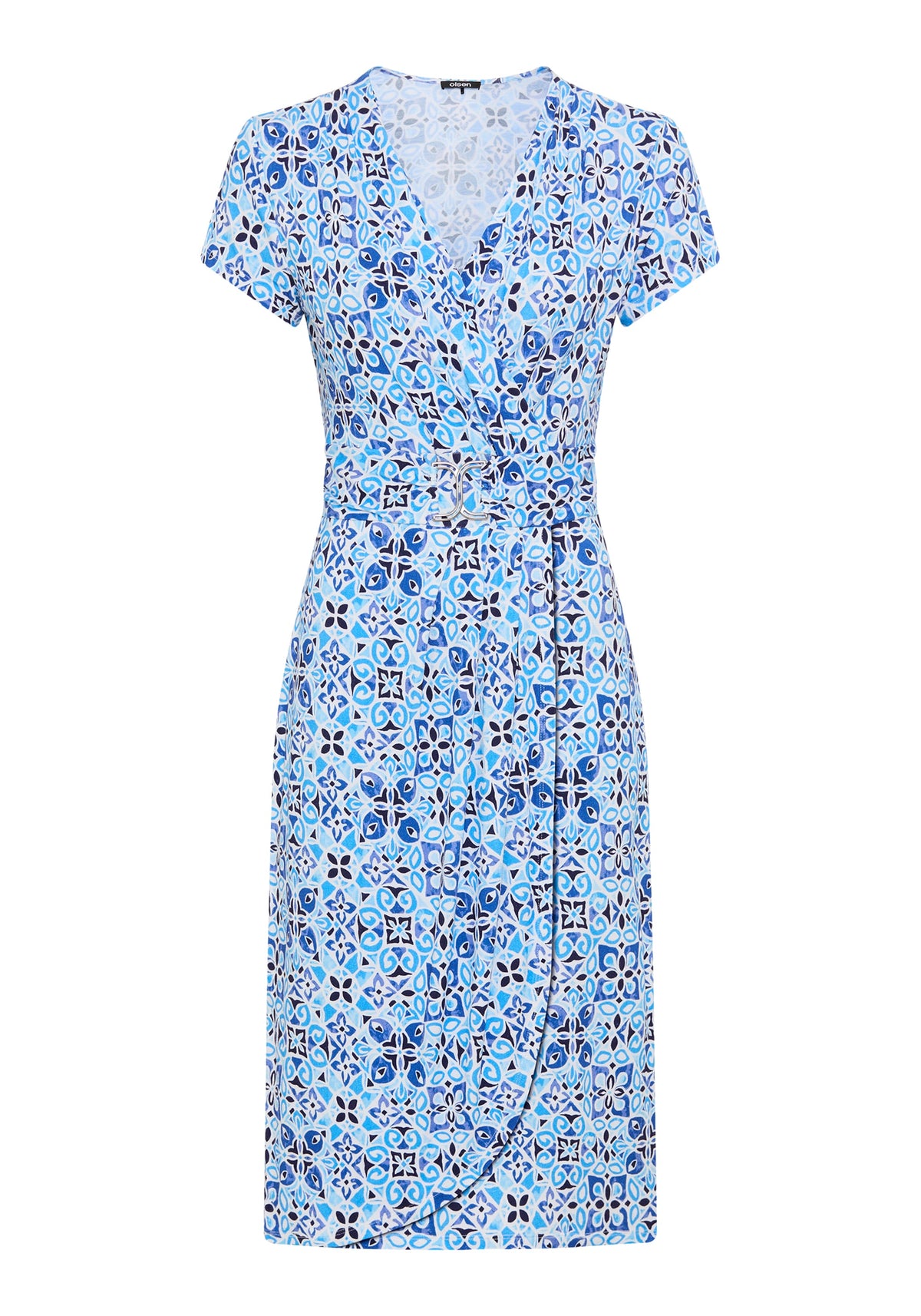 Ornamental Faux Wrap Dress