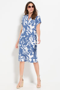Robe polo à motif floral abstrait
