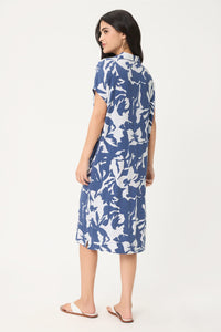 Robe polo à motif floral abstrait