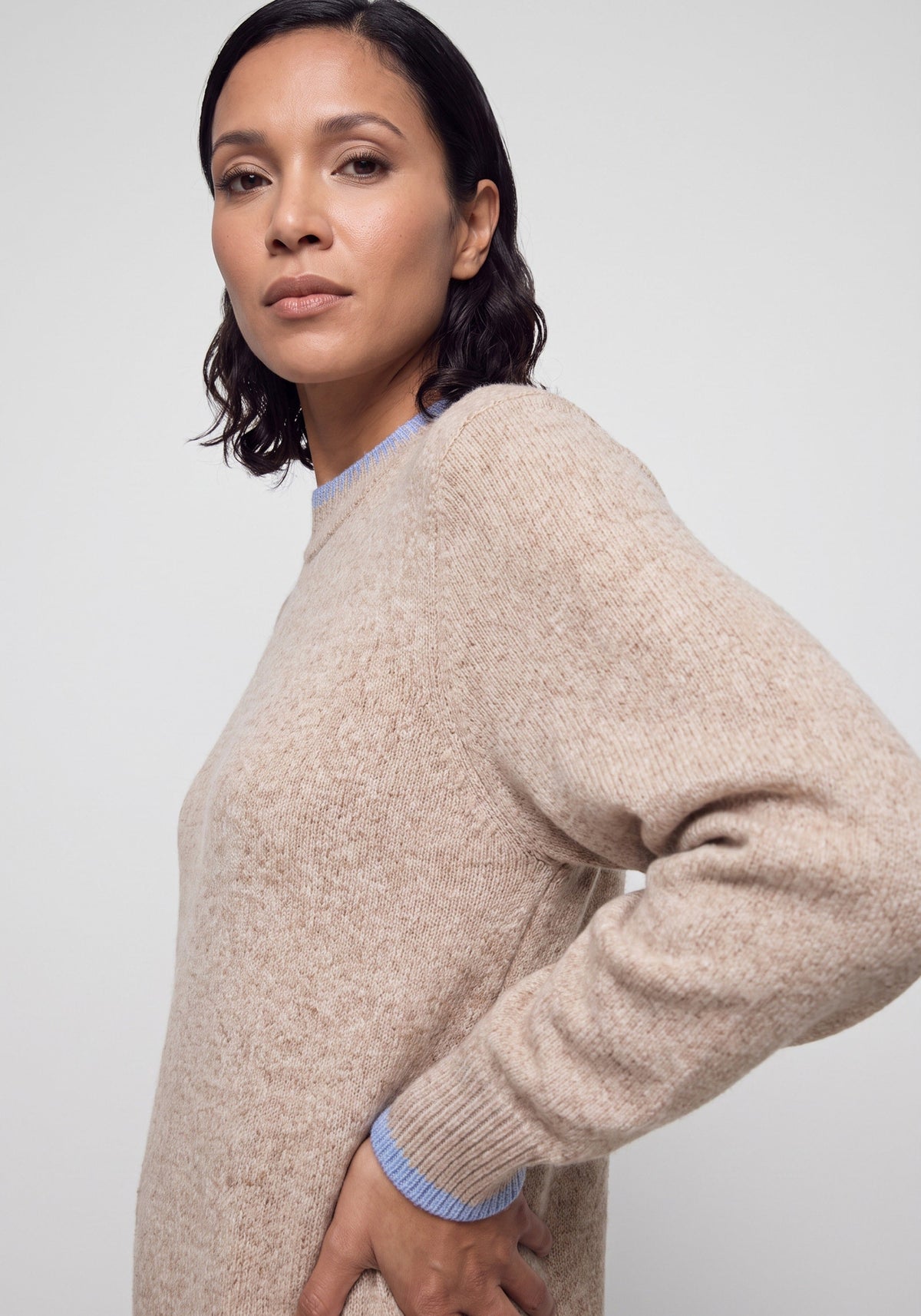 Melange Knit Sweater Dress