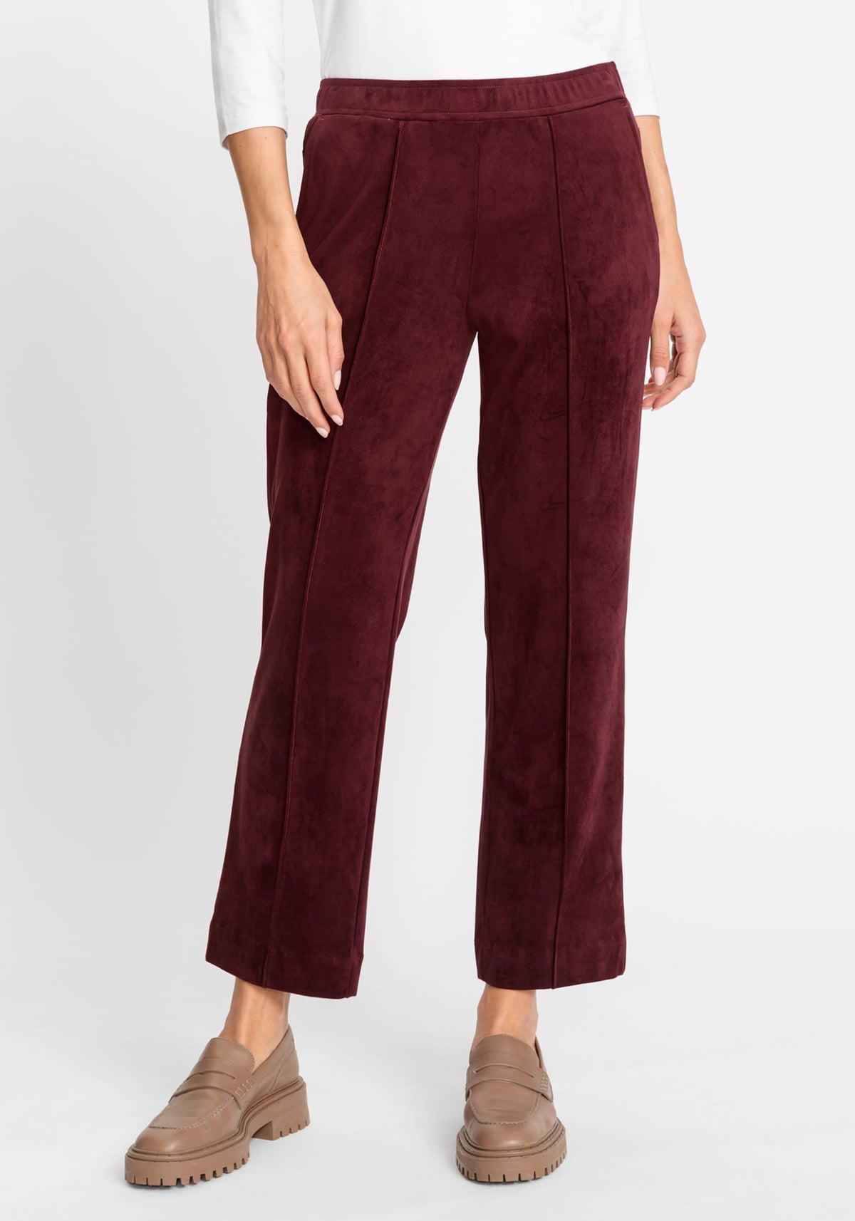 Mona Fit Straight Leg Faux Suede Pull-On Pant