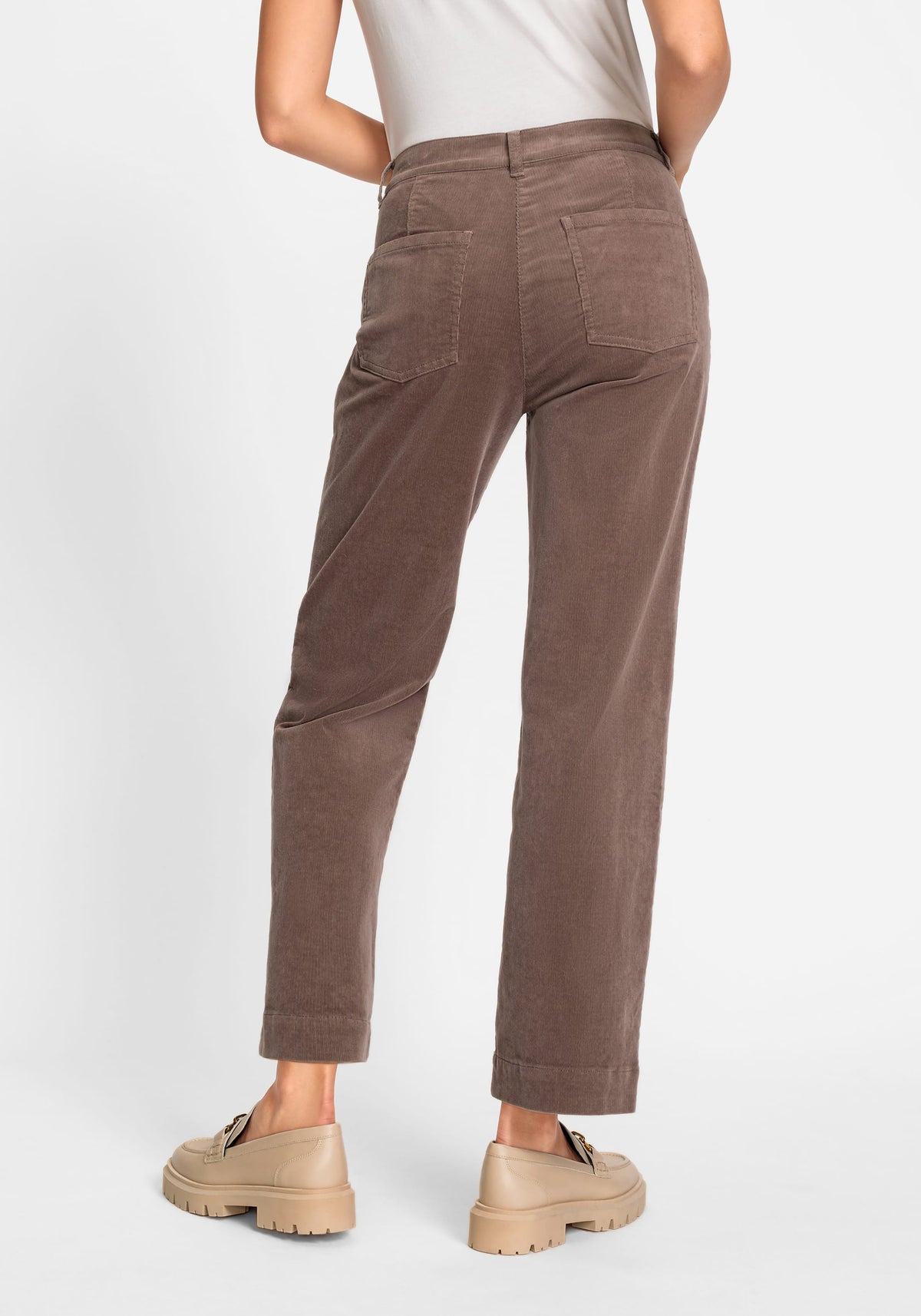 Mona Fit Straight Leg Micro Cord Cropped Pant