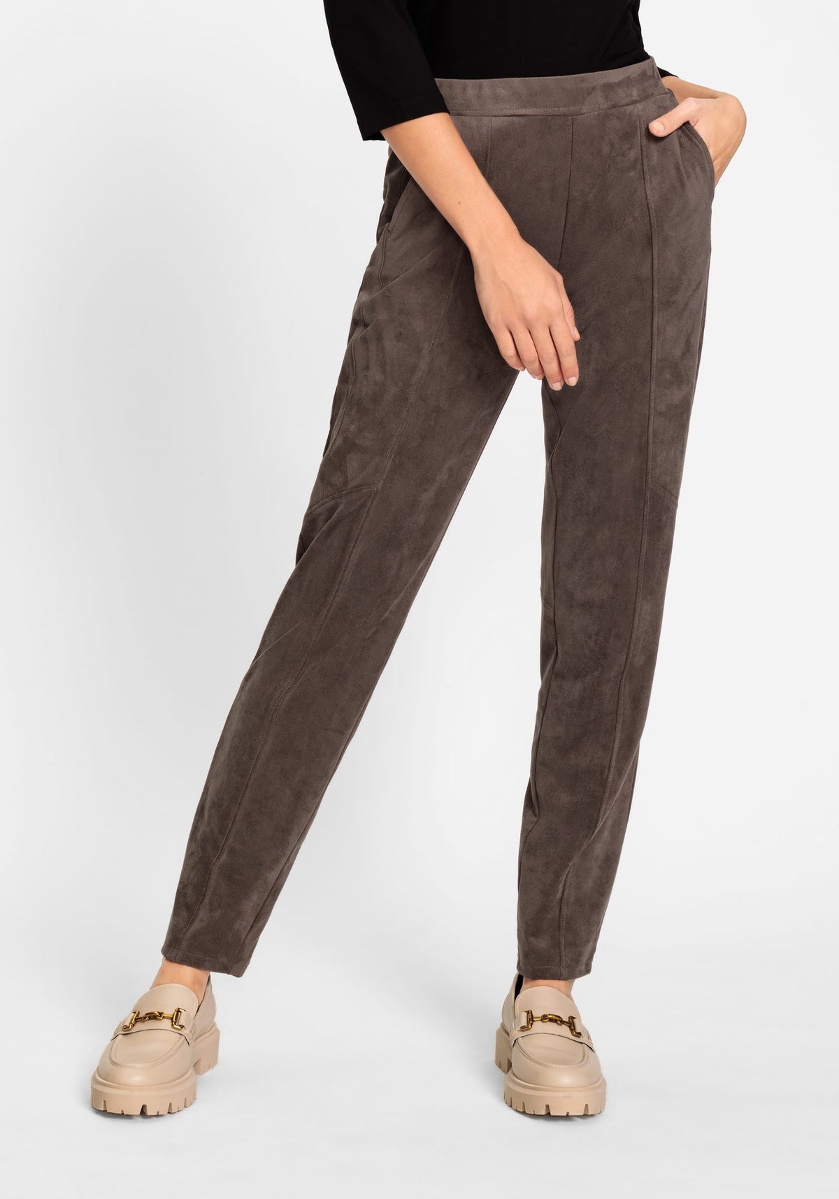 Lisa Fit Straight Leg Faux Suede Pull-On Pant