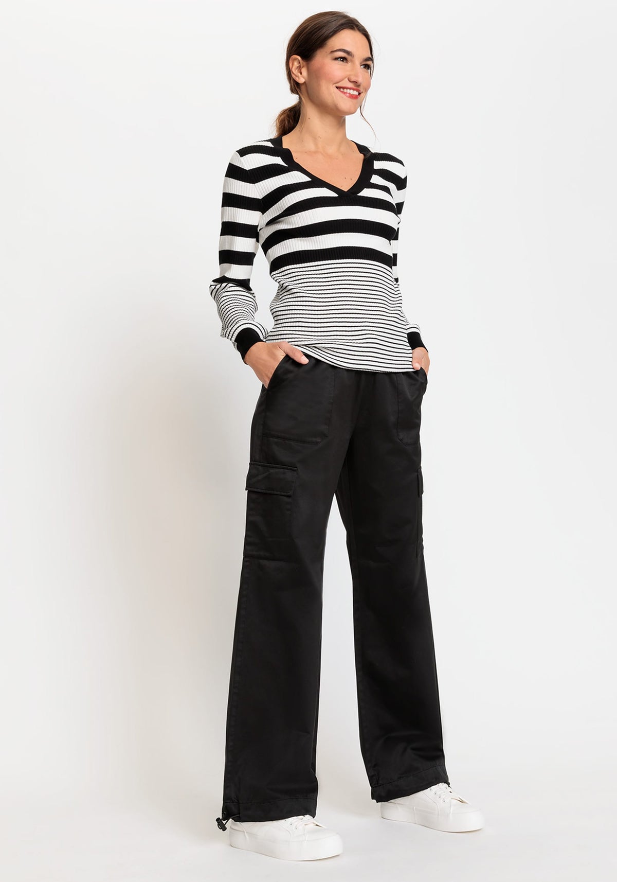Anna Fit Wide Leg Sateen Pull-On Pant