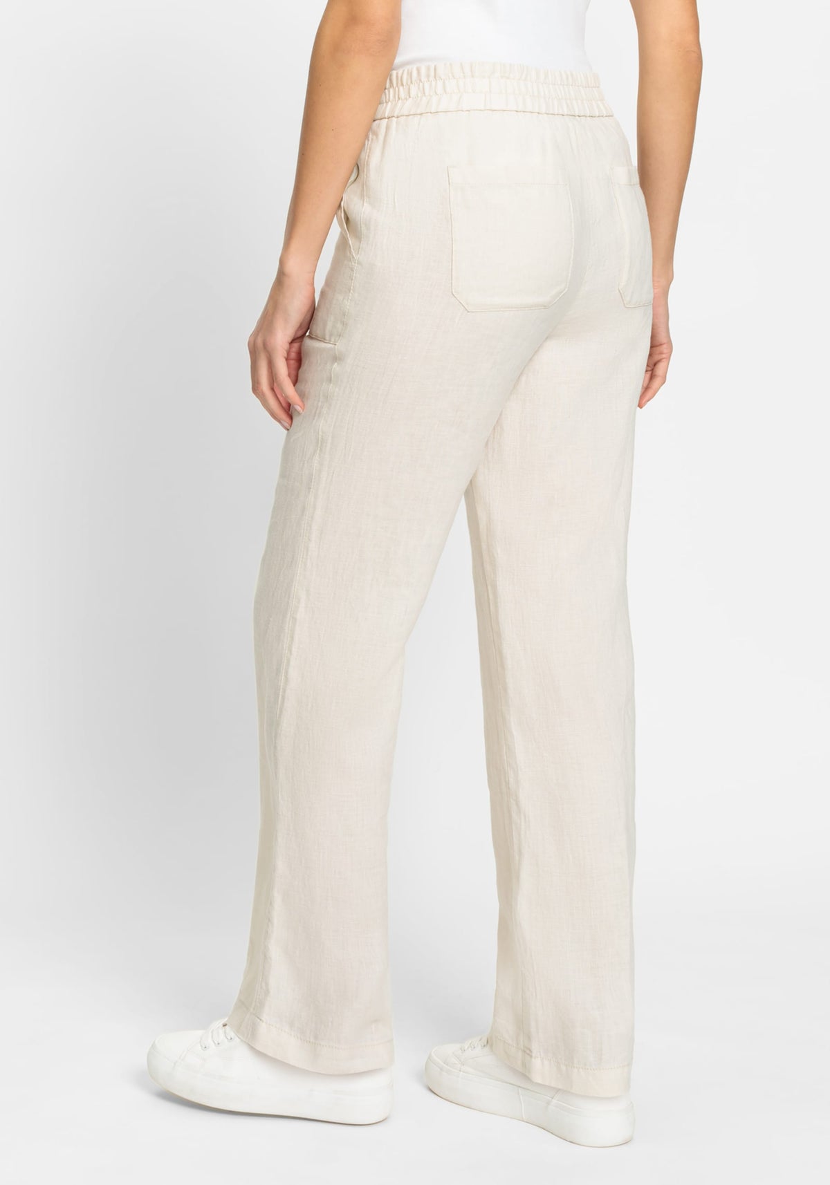 100% Linen Anna Fit Wide Leg Pull-On Pant