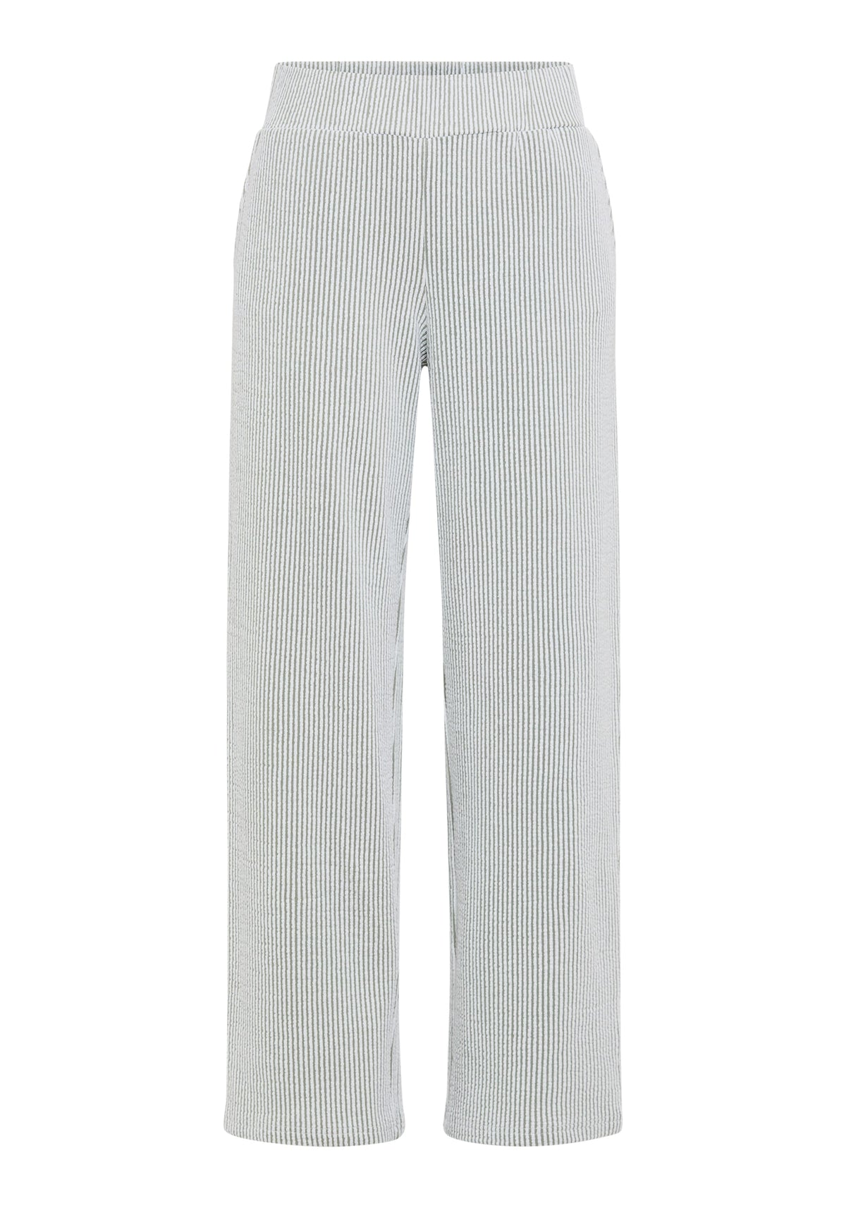 Cropped Seersucker Pull-On Pant