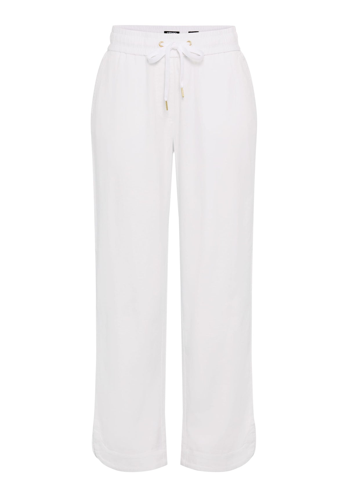 Pantalon court à cordon de serrage en lin et coton