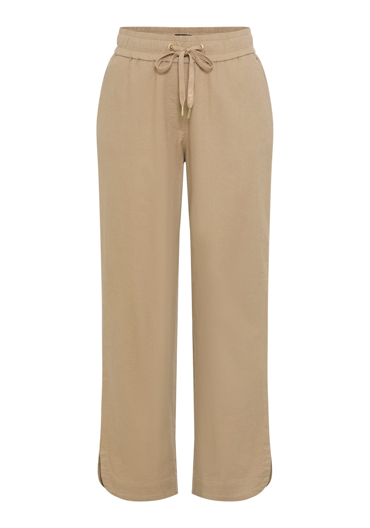 Pantalon court à cordon de serrage en lin et coton
