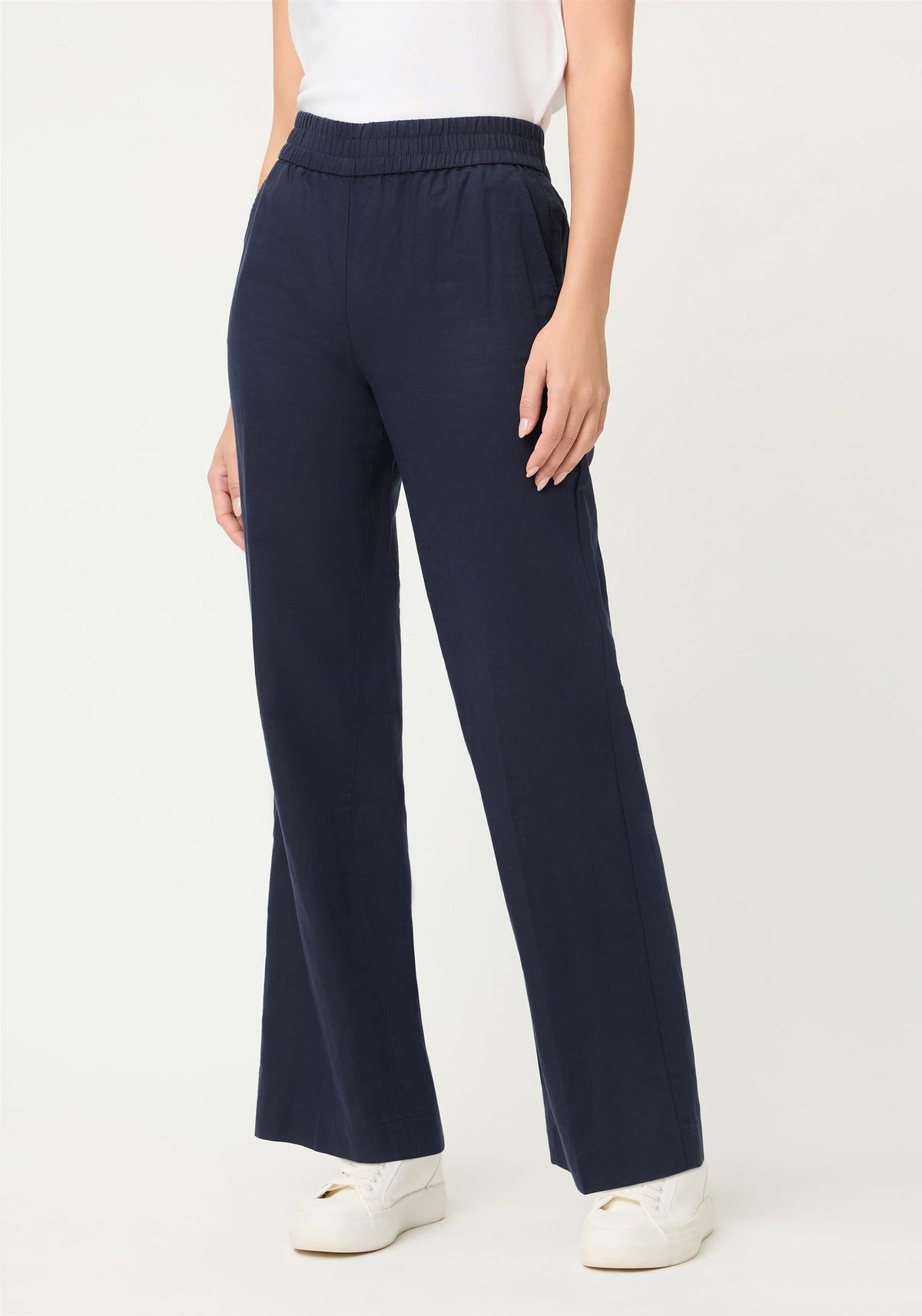 Linen-Cotton Pull-On Pant