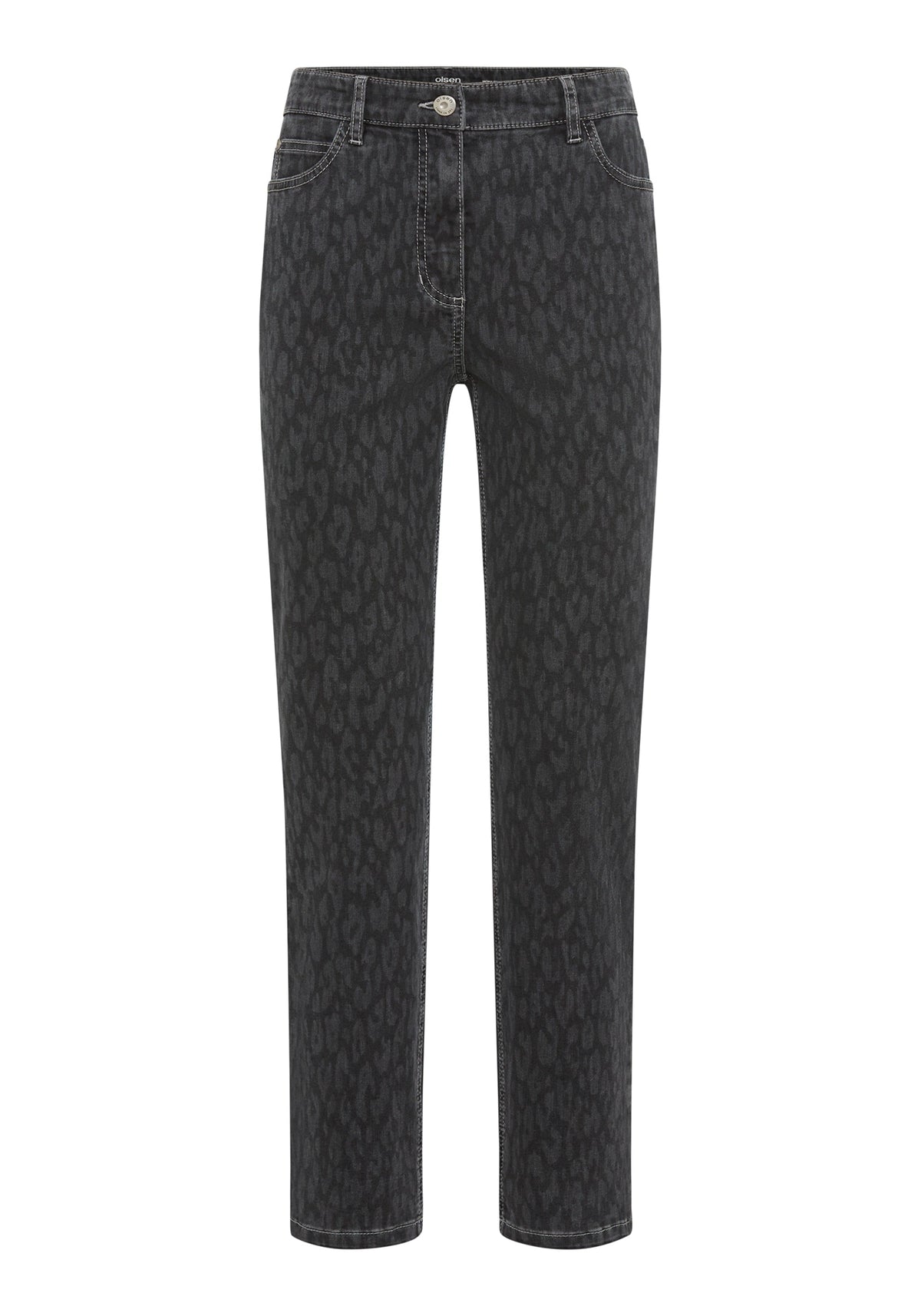 Mona Fit Slim Leg Leopard Print Pant