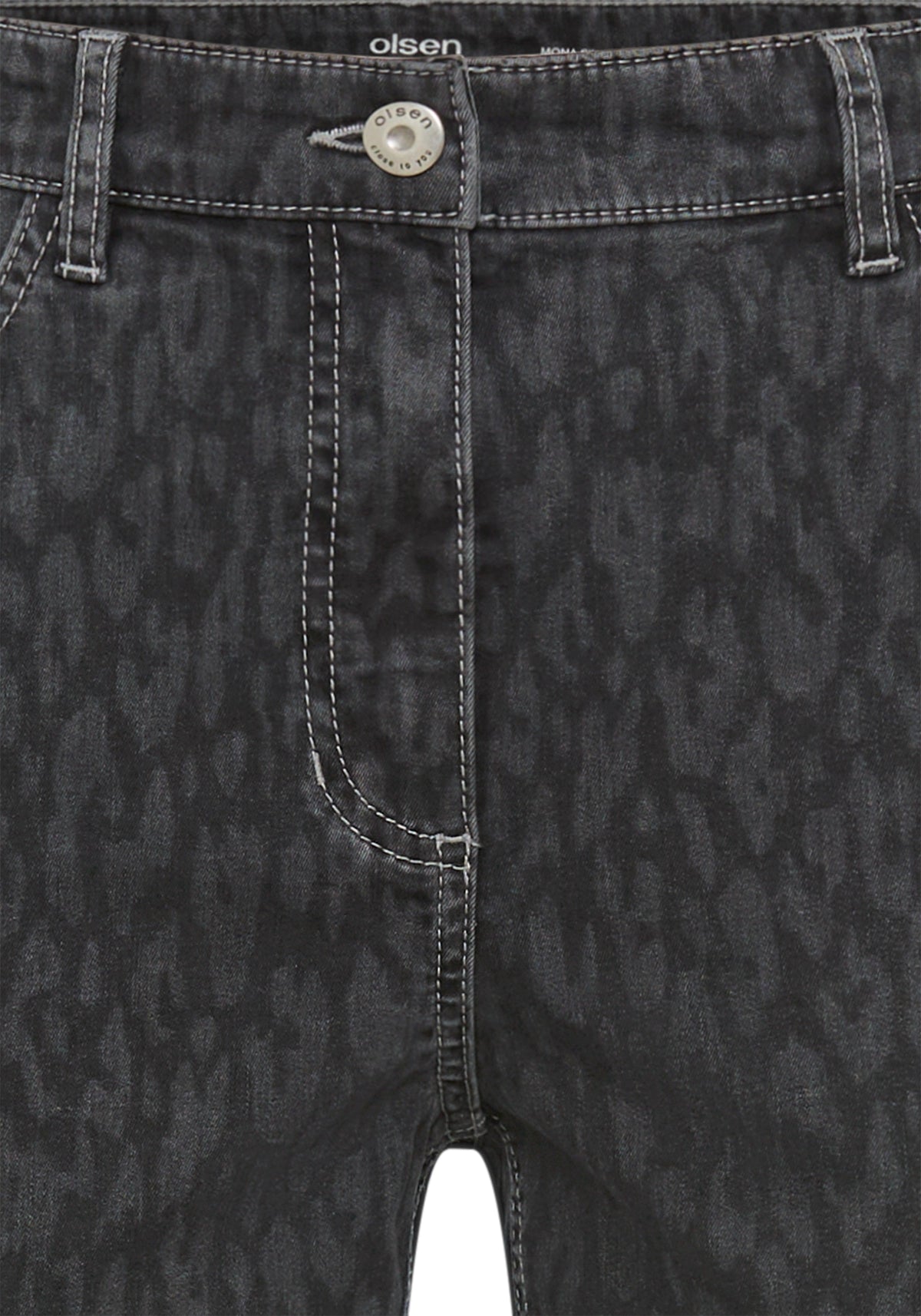 Mona Fit Slim Leg Leopard Print Pant