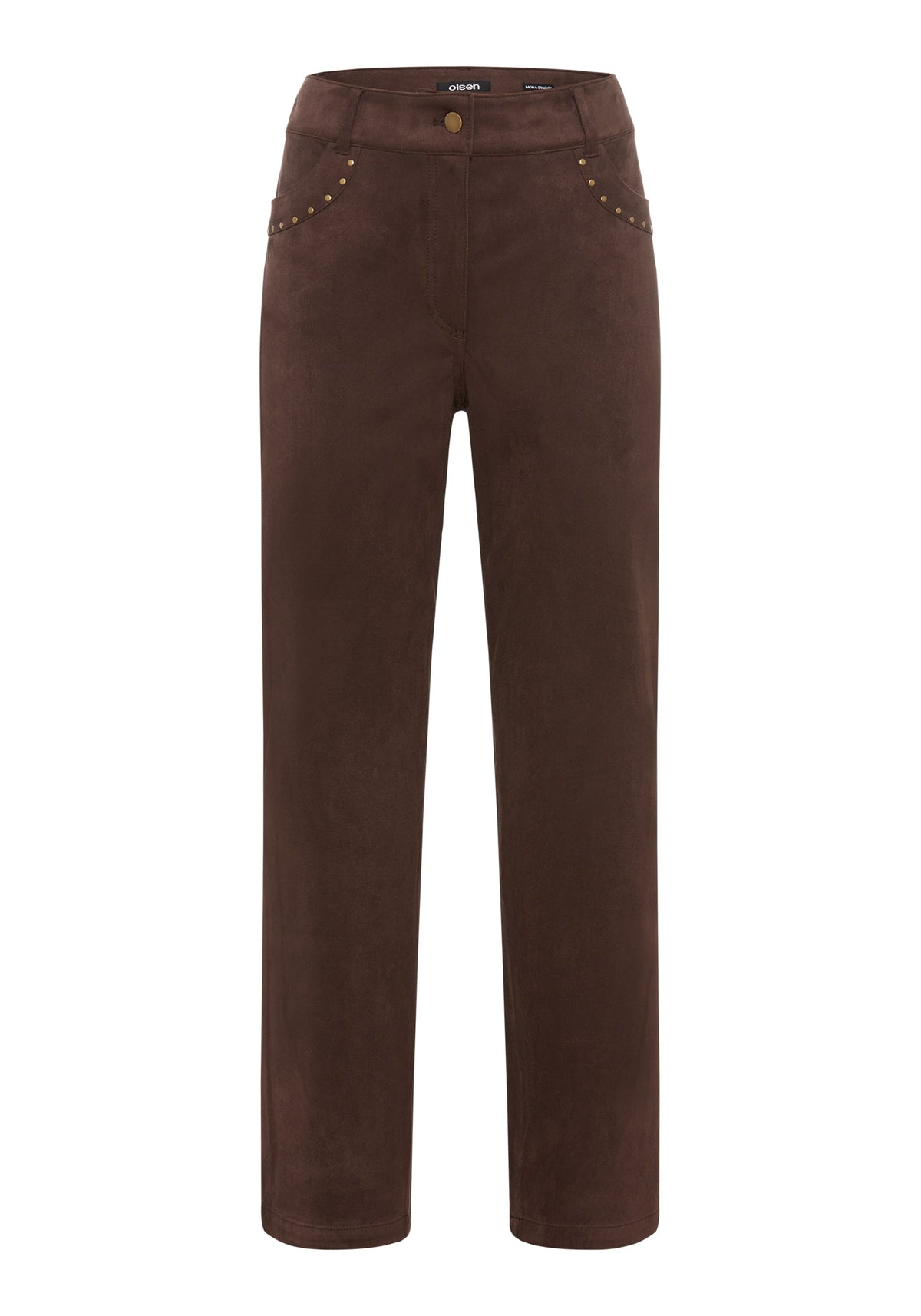 Mona Fit Straight Leg Faux Suede Trousers