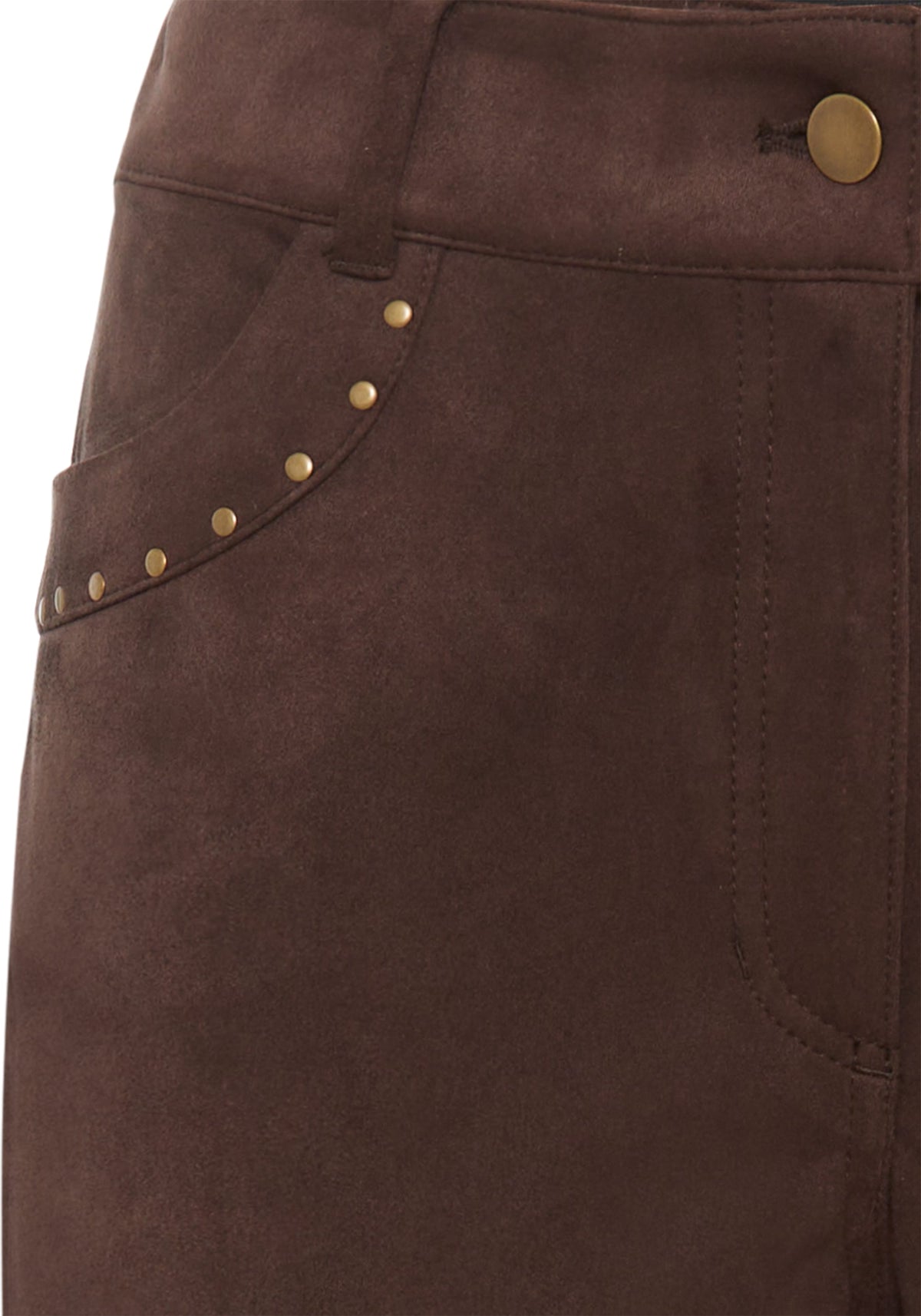 Mona Fit Straight Leg Faux Suede Trousers