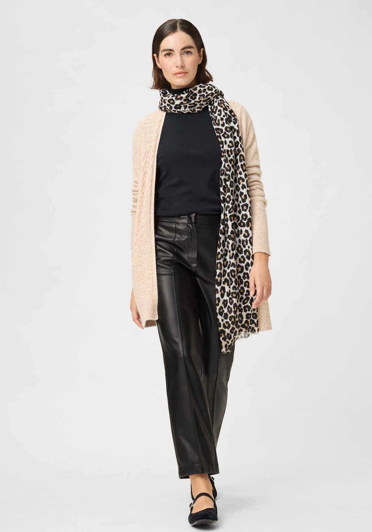 Pantalon droit en simili-cuir Mona Fit