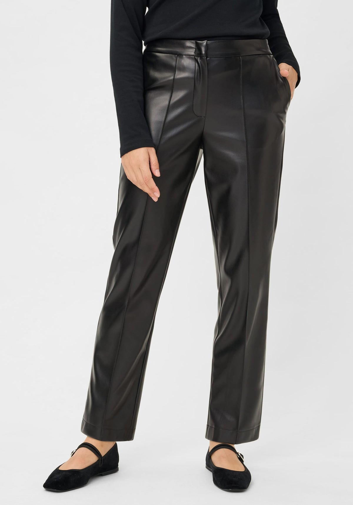 Pantalon droit en simili-cuir Mona Fit