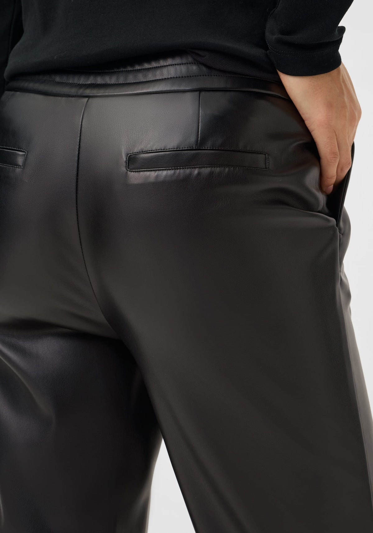 Pantalon droit en simili-cuir Mona Fit