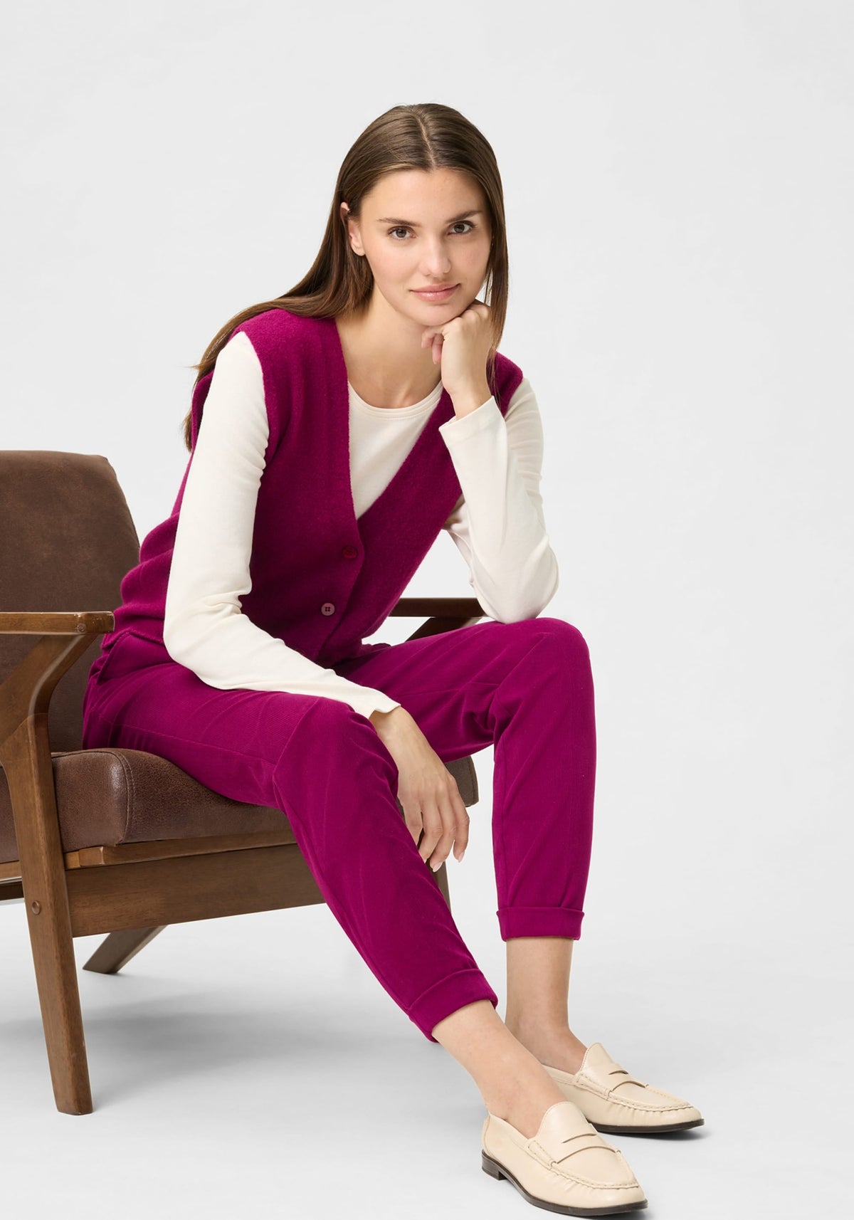 Lisa Fit Straight Leg Cropped Cord Trouser